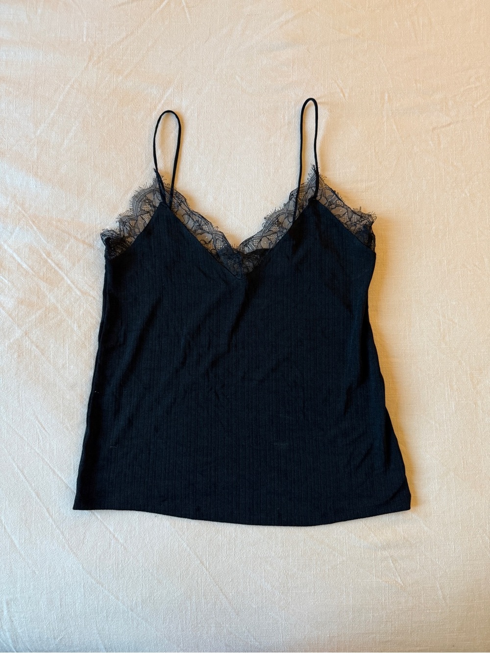 H&M Black Lace-Trim Camisole